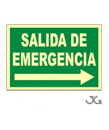 SEÑAL SALIDA EMERGENCIA FLECHA DECHA PVC A4-B